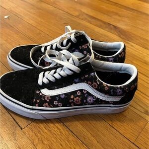 Vans Black Floral Women's Sneakers